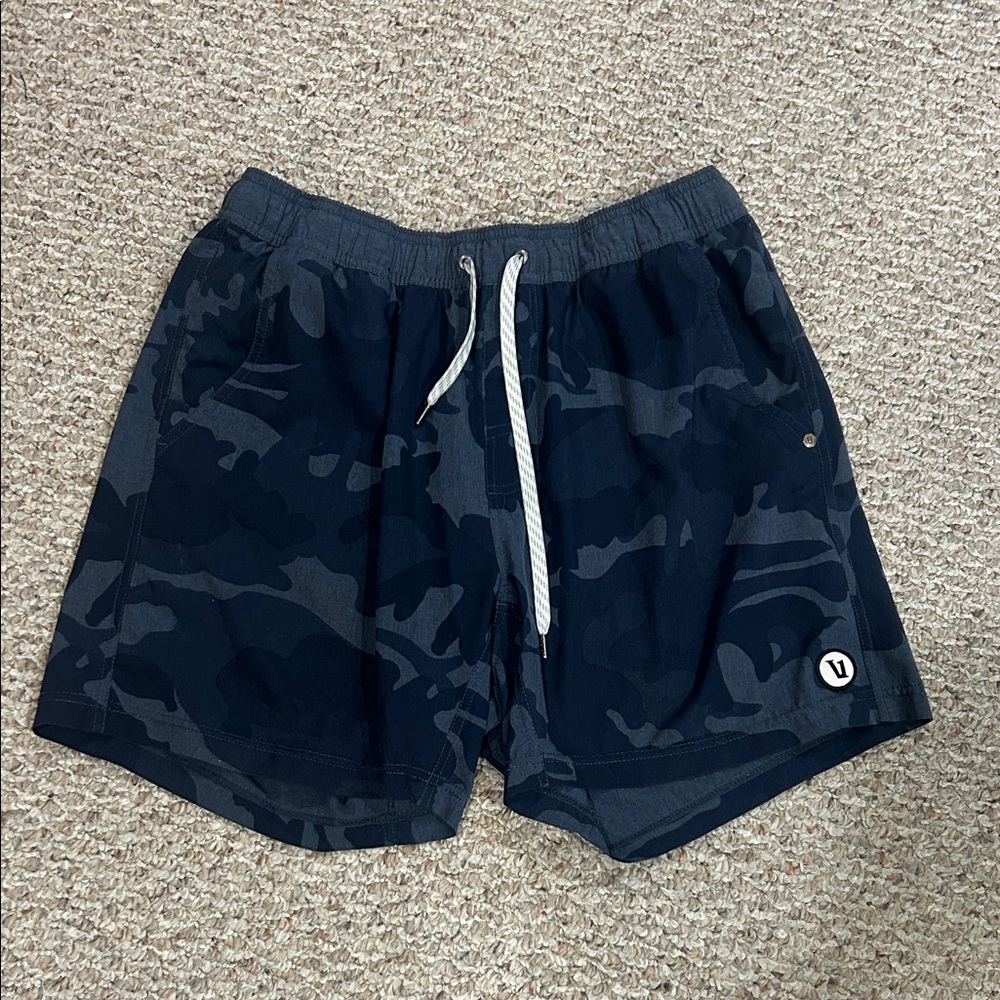 Vuori Navy Camo Lined Shorts